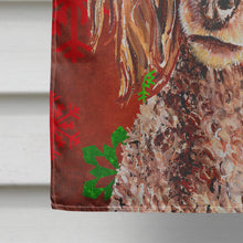 Load image into Gallery viewer, Red Miniature Poodle Red Snowflakes Holiday Flag Canvas House Size SC9747CHF