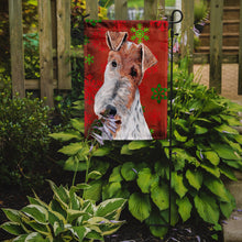 Load image into Gallery viewer, Wire Fox Terrier Red Snowflakes Holiday Garden Flag – Decorative Outdoor Yard Flag SC9748GF