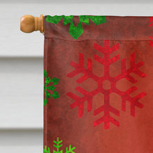 Load image into Gallery viewer, White Toy Poodle Red Snowflakes Holiday Flag Canvas House Size SC9749CHF
