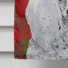 Load image into Gallery viewer, White Toy Poodle Red Snowflakes Holiday Flag Canvas House Size SC9749CHF
