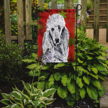 Load image into Gallery viewer, White Standard Poodle Red Snowflakes Holiday Garden Flag – Decorative Outdoor Yard Flag SC9751GF