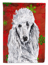 Load image into Gallery viewer, White Standard Poodle Red Snowflakes Holiday Garden Flag – Decorative Outdoor Yard Flag SC9751GF