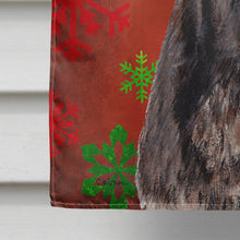 Load image into Gallery viewer, Staffordshire Bull Terrier Staffie Red Snowflakes Holiday Flag Canvas House Size SC9753CHF