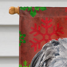Load image into Gallery viewer, Scottish Deerhound Red Snowflakes Holiday Flag Canvas House Size SC9754CHF