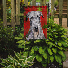 Load image into Gallery viewer, Scottish Deerhound Red Snowflakes Holiday Garden Flag - Outdoor Decorative Yard Flag SC9754GF