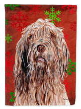 Load image into Gallery viewer, Otterhound Red Snowflakes Holiday Flag Canvas House Size SC9757CHF