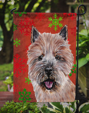 Load image into Gallery viewer, Norwich Terrier Red Snowflakes Holiday Garden Flag – Decorative Outdoor Yard Flag SC9758GF