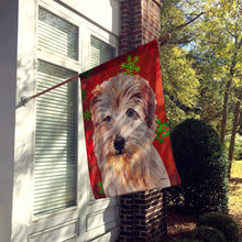 Load image into Gallery viewer, Norfolk Terrier Red Snowflakes Holiday Flag Canvas House Size SC9760CHF