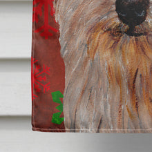 Load image into Gallery viewer, Norfolk Terrier Red Snowflakes Holiday Flag Canvas House Size SC9760CHF