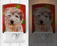 Load image into Gallery viewer, Norfolk Terrier Red Snowflakes Holiday Ceramic Night Light SC9760CNL