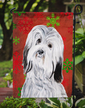 Load image into Gallery viewer, Havanese Red Snowflakes Holiday Garden Flag – Decorative Outdoor Yard Flag SC9761GF