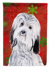 Load image into Gallery viewer, Havanese Red Snowflakes Holiday Garden Flag – Decorative Outdoor Yard Flag SC9761GF