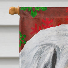 Load image into Gallery viewer, Great Pyrenees Red Snowflakes Holiday Flag Canvas House Size SC9762CHF