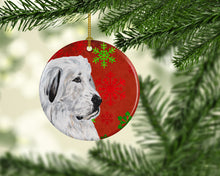 Load image into Gallery viewer, Great Pyrenees Red Snowflakes Holiday Ornament - Round Ceramic Ornament – Artist-Designed Keepsake Decoration SC9762CO1
