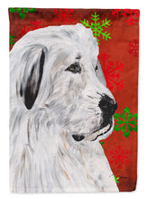 Load image into Gallery viewer, Great Pyrenees Red Snowflakes Holiday Garden Flag – Decorative Outdoor Yard Flag SC9762GF