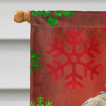 Load image into Gallery viewer, Golden Doodle 2 Red Snowflakes Holiday Flag Canvas House Size SC9763CHF