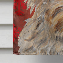 Load image into Gallery viewer, Golden Doodle 2 Red Snowflakes Holiday Flag Canvas House Size SC9763CHF