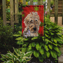 Load image into Gallery viewer, Golden Doodle 2 Red Snowflakes Holiday Garden Flag – Decorative Outdoor Yard Flag SC9763GF