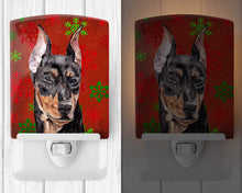 Load image into Gallery viewer, German Pinscher Red Snowflakes Holiday Ceramic Night Light SC9764CNL