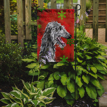 Load image into Gallery viewer, Scottish Deerhound Red Snowflakes Holiday Garden Flag – Decorative Outdoor Yard Flag SC9765GF