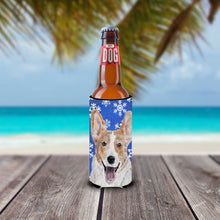 Load image into Gallery viewer, Cardigan Corgi Winter Snowflakes Slim Can Hugger – Fun &amp; Functional Drink Coolers SC9768MUK