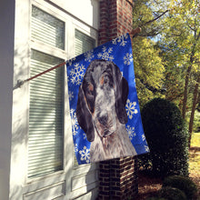 Load image into Gallery viewer, Blue Tick Coonhound Winter Snowflakes Flag Canvas House Size SC9769CHF