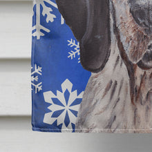 Load image into Gallery viewer, Blue Tick Coonhound Winter Snowflakes Flag Canvas House Size SC9769CHF