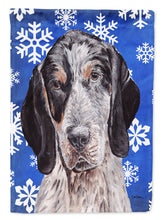 Load image into Gallery viewer, Blue Tick Coonhound Winter Snowflakes Garden Flag – Decorative Outdoor Yard Flag SC9769GF
