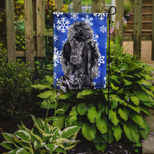 Load image into Gallery viewer, Black Standard Poodle Winter Snowflakes Garden Flag – Decorative Outdoor Yard Flag SC9770GF