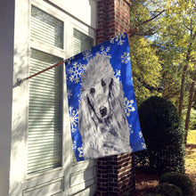 Load image into Gallery viewer, White Standard Poodle Winter Snowflakes Flag Canvas House Size SC9775CHF