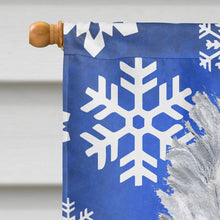 Load image into Gallery viewer, White Standard Poodle Winter Snowflakes Flag Canvas House Size SC9775CHF
