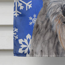 Load image into Gallery viewer, Scottish Deerhound Winter Snowflakes Flag Canvas House Size SC9778CHF