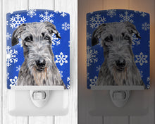 Load image into Gallery viewer, Scottish Deerhound Winter Snowflakes Ceramic Night Light SC9778CNL