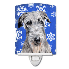 Load image into Gallery viewer, Scottish Deerhound Winter Snowflakes Ceramic Night Light SC9778CNL