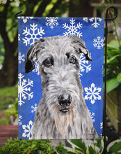 Load image into Gallery viewer, Scottish Deerhound Winter Snowflakes Garden Flag – Decorative Outdoor Yard Flag SC9778GF