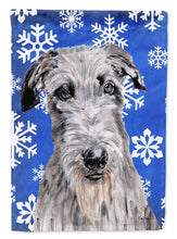 Load image into Gallery viewer, Scottish Deerhound Winter Snowflakes Garden Flag – Decorative Outdoor Yard Flag SC9778GF