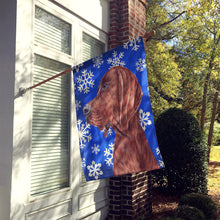 Load image into Gallery viewer, Redbone Coonhound Winter Snowflakes Flag Canvas House Size SC9779CHF