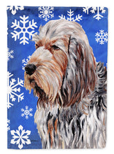 Load image into Gallery viewer, Otterhound Winter Snowflakes Flag Canvas House Size SC9780CHF
