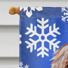 Load image into Gallery viewer, Otterhound Winter Snowflakes Flag Canvas House Size SC9781CHF