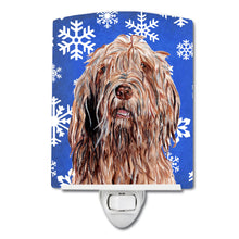 Load image into Gallery viewer, Otterhound Winter Snowflakes Ceramic Night Light SC9781CNL