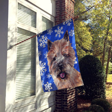 Load image into Gallery viewer, Norwich Terrier Winter Snowflakes Flag Canvas House Size SC9782CHF