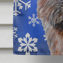 Load image into Gallery viewer, Norwich Terrier Winter Snowflakes Flag Canvas House Size SC9782CHF