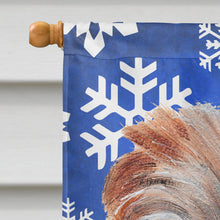 Load image into Gallery viewer, Norfolk Terrier Winter Snowflakes Flag Canvas House Size SC9784CHF