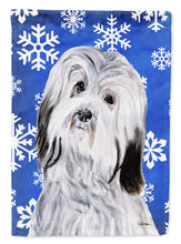 Load image into Gallery viewer, Havanese Winter Snowflakes Flag Canvas House Size SC9785CHF