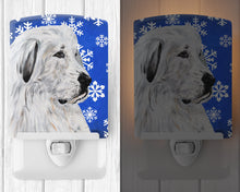 Load image into Gallery viewer, Great Pyrenees Winter Snowflakes Ceramic Night Light SC9786CNL