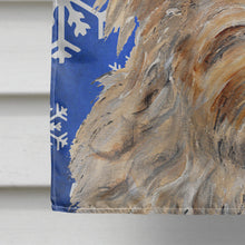 Load image into Gallery viewer, Golden Doodle 2 Winter Snowflakes Flag Canvas House Size SC9787CHF