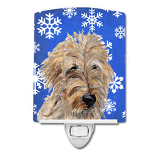 Load image into Gallery viewer, Golden Doodle 2 Winter Snowflakes Ceramic Night Light SC9787CNL