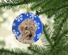 Load image into Gallery viewer, Golden Doodle 2 Winter Snowflakes Ornament - Round Ceramic Ornament – Artist-Designed Keepsake Decoration SC9787CO1