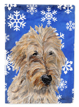 Load image into Gallery viewer, Golden Doodle 2 Winter Snowflakes Garden Flag – Decorative Outdoor Yard Flag SC9787GF