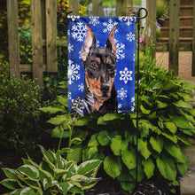 Load image into Gallery viewer, German Pinscher Winter Snowflakes Garden Flag - Outdoor Decorative Yard Flag SC9788GF